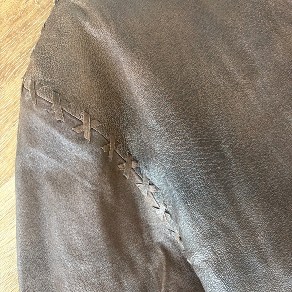 VINTAGE SCULLY BOMBER LEATHER JACKET - W ART ON BACK Size 48 - Picture 6 of 15